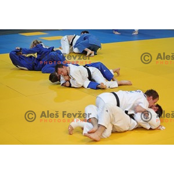 of Slovenia judo team during practice session before European Judo Celje-Podcetrtek Cup in Podcetrtek, Slovenia on June 7, 2016