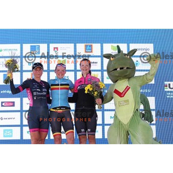 Ann-Sophie Duyck of Belgium, winner of 22 km Time Trial at 35. Maraton Franja BTC City in Ljubljana, Slovenia on June 10, 2016