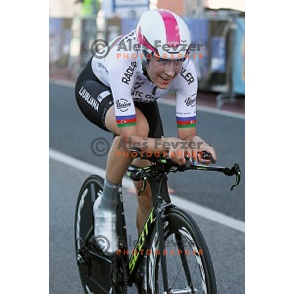 Olena Pavlukhina at 22 km Time Trial at 35. Maraton Franja BTC City in Ljubljana, Slovenia on June 10, 2016