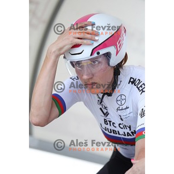 Olena Pavlukhina at 22 km Time Trial at 35. Maraton Franja BTC City in Ljubljana, Slovenia on June 10, 2016