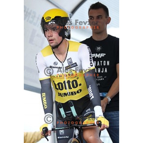 Primoz Roglic of Lotto Jumbo posted best time at 44 km and become Slovenian national Time Trial Champion at 35. Maraton Franja BTC City in Ljubljana, Slovenia on June 10, 2016