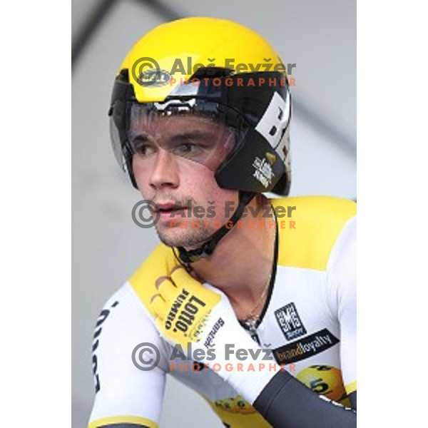 Primoz Roglic of Lotto Jumbo posted best time at 44 km and become Slovenian national Time Trial Champion at 35. Maraton Franja BTC City in Ljubljana, Slovenia on June 10, 2016