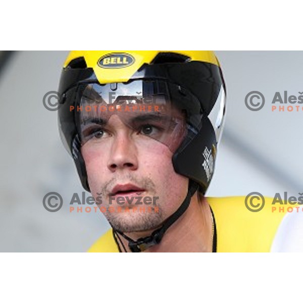 Primoz Roglic of Lotto Jumbo posted best time at 44 km and become Slovenian national Time Trial Champion at 35. Maraton Franja BTC City in Ljubljana, Slovenia on June 10, 2016