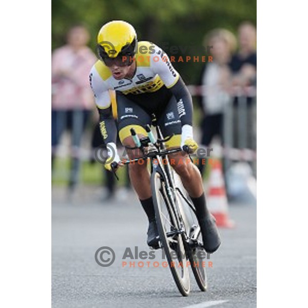 Primoz Roglic of Lotto Jumbo posted best time at 44 km and become Slovenian national Time Trial Champion at 35. Maraton Franja BTC City in Ljubljana, Slovenia on June 10, 2016