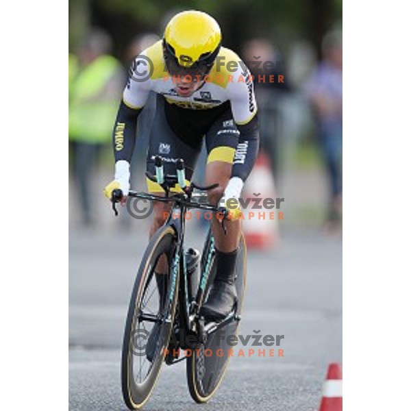 Primoz Roglic of Lotto Jumbo posted best time at 44 km and become Slovenian national Time Trial Champion at 35. Maraton Franja BTC City in Ljubljana, Slovenia on June 10, 2016