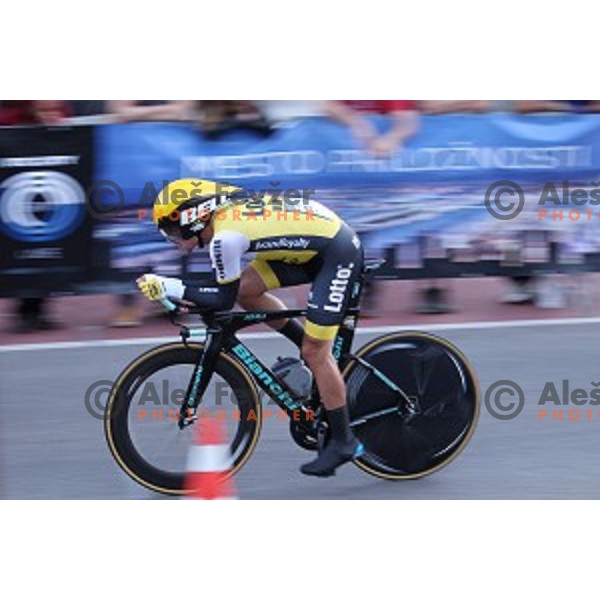 Primoz Roglic of Lotto Jumbo posted best time at 44 km and become Slovenian national Time Trial Champion at 35. Maraton Franja BTC City in Ljubljana, Slovenia on June 10, 2016