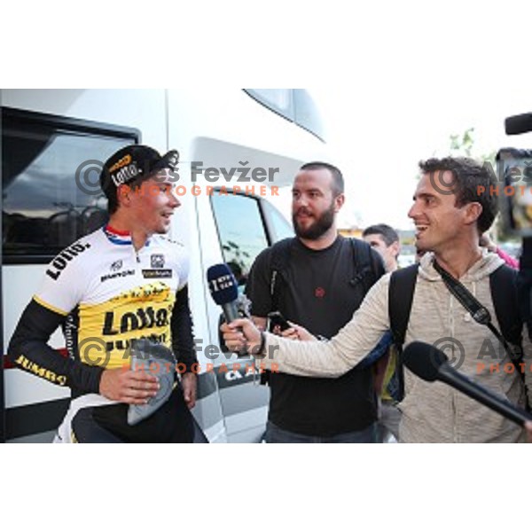 Primoz Roglic of Lotto Jumbo posted best time at 44 km and become Slovenian national Time Trial Champion at 35. Maraton Franja BTC City in Ljubljana, Slovenia on June 10, 2016