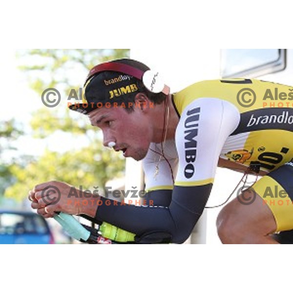 Primoz Roglic of Lotto Jumbo posted best time at 44 km and become Slovenian National Time Trial Champion at 35. Maraton Franja BTC City in Ljubljana, Slovenia on June 10, 2016