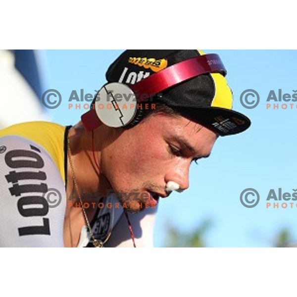 Primoz Roglic of Lotto Jumbo posted best time at 44 km and become Slovenian National Time Trial Champion at 35. Maraton Franja BTC City in Ljubljana, Slovenia on June 10, 2016