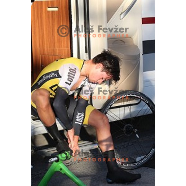 Primoz Roglic of Lotto Jumbo posted best time at 44 km and become Slovenian National Time Trial Champion at 35. Maraton Franja BTC City in Ljubljana, Slovenia on June 10, 2016
