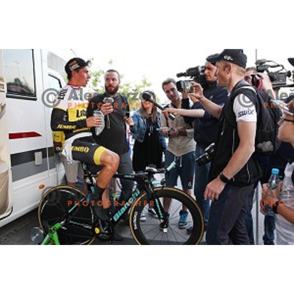 Primoz Roglic of Lotto Jumbo posted best time at 44 km and become Slovenian National Time Trial Champion at 35. Maraton Franja BTC City in Ljubljana, Slovenia on June 10, 2016
