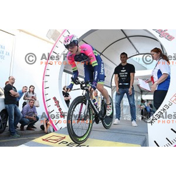 Matej Mohoric of Lampre Merida during Slovenian National Time Trial Championships at 35. Maraton Franja BTC City in Ljubljana, Slovenia on June 10, 2016