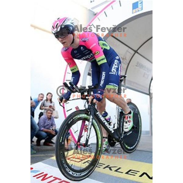 Matej Mohoric of Lampre Merida during Slovenian National Time Trial Championships at 35. Maraton Franja BTC City in Ljubljana, Slovenia on June 10, 2016