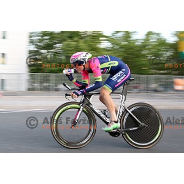 Matej Mohoric of Lampre Merida during Slovenian National Time Trial Championships at 35. Maraton Franja BTC City in Ljubljana, Slovenia on June 10, 2016