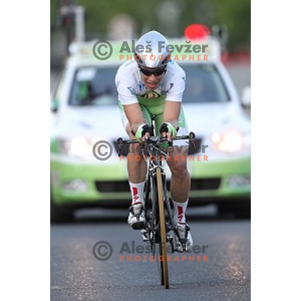 Matej skafar during Slovenian National Time Trial Championships at 35. Maraton Franja BTC City in Ljubljana, Slovenia on June 10, 2016