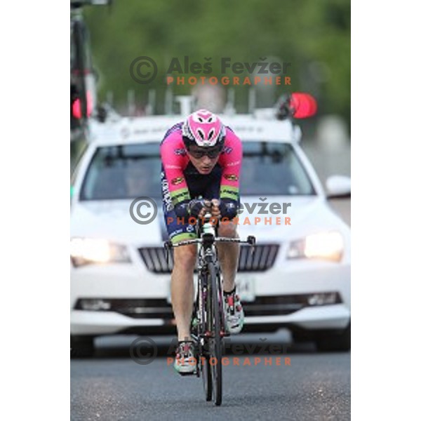 Matej Mohoric of Lampre Merida during Slovenian National Time Trial Championships at 35. Maraton Franja BTC City in Ljubljana, Slovenia on June 10, 2016