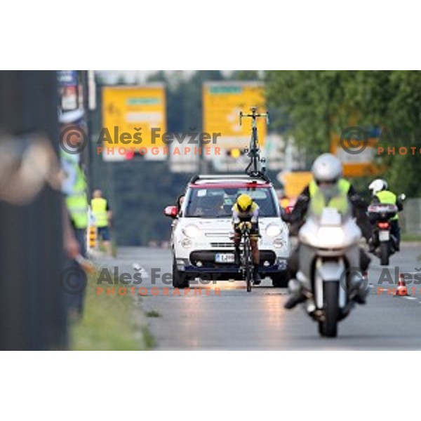 Primoz Roglic of Lotto Jumbo posted best time at 44 km and become Slovenian national Time Trial Champion at 35. Maraton Franja BTC City in Ljubljana, Slovenia on June 10, 2016