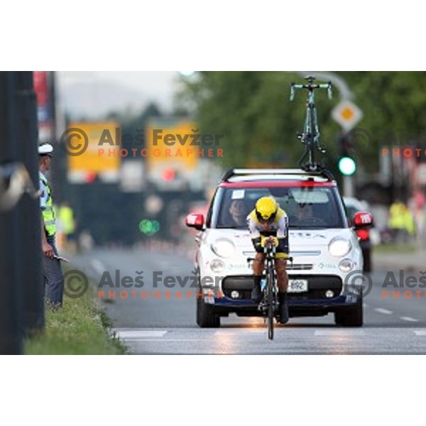 Primoz Roglic of Lotto Jumbo posted best time at 44 km and become Slovenian national Time Trial Champion at 35. Maraton Franja BTC City in Ljubljana, Slovenia on June 10, 2016