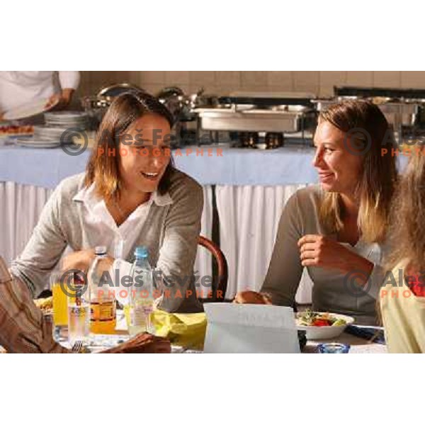 Srebotnik and Zvonareva at Players Party at Banka Koper Slovenia Open WTA tournament in Portoroz, Slovenia 18.9.2007. 