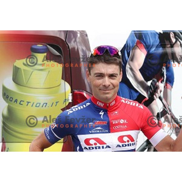 Jure Golcer of Adria mobil professional cycling team before start of Tour de Slovenie in Ljubljana on June 16, 2016