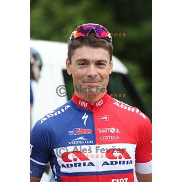 Jure Golcer of Adria mobil professional cycling team before start of Tour de Slovenie in Ljubljana on June 16, 2016