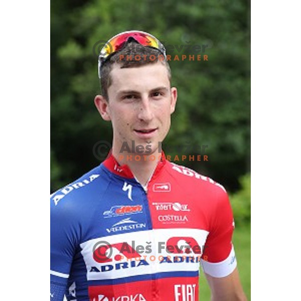 David Per of Adria mobil professional cycling team before start of Tour de Slovenie in Ljubljana on June 16, 2016