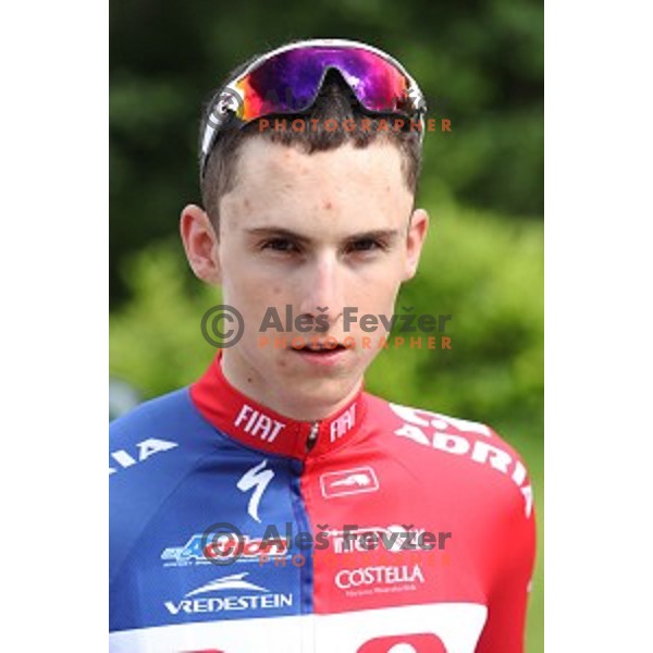Gorazd Per of Adria mobil professional cycling team before start of Tour de Slovenie in Ljubljana on June 16, 2016