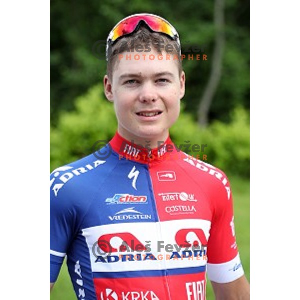 Matej Drinovec of Adria mobil professional cycling team before start of Tour de Slovenie in Ljubljana on June 16, 2016