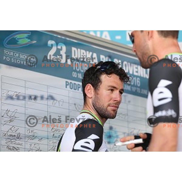 Mark Cavendish of Team Dimension Data at official team presentation before start of first stage Tour of Slovenia 2016 in Ljubljana on June 16, 2016