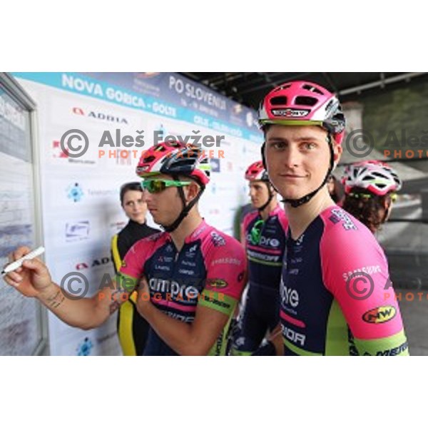 Matej Mohoric of Lampre Merida at official team presentation before start of first stage Tour of Slovenia 2016 in Ljubljana on June 16, 2016