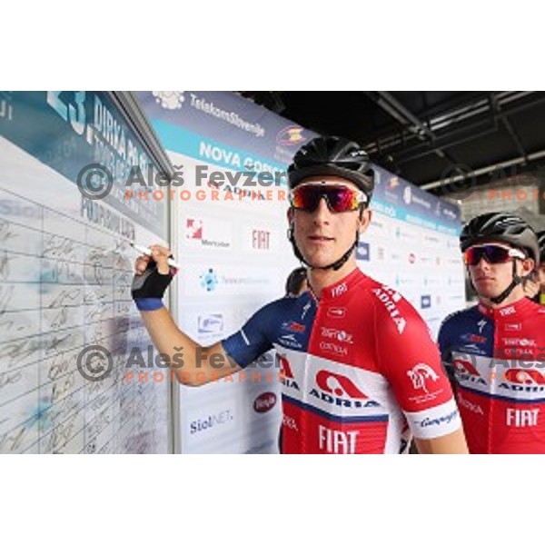David Per of Adria Mobil at official team presentation before start of first stage Tour of Slovenia 2016 in Ljubljana on June 16, 2016