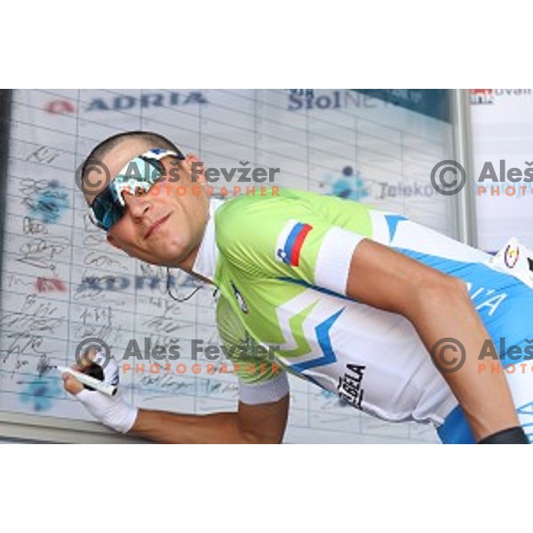 Jani Brajkovic of Slovenia at official team presentation before start of first stage Tour of Slovenia 2016 in Ljubljana on June 16, 2016