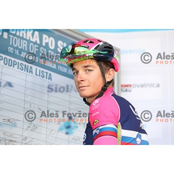 Luka Pibernik of Lampre Merida at official team presentation before start of first stage Tour of Slovenia 2016 in Ljubljana on June 16, 2016