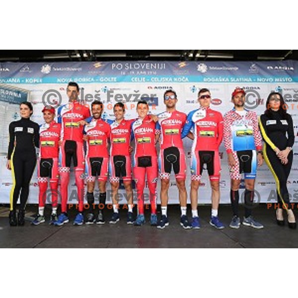 Meridiana Kamen team at official team presentation before start of first stage Tour of Slovenia 2016 in Ljubljana on June 16, 2016