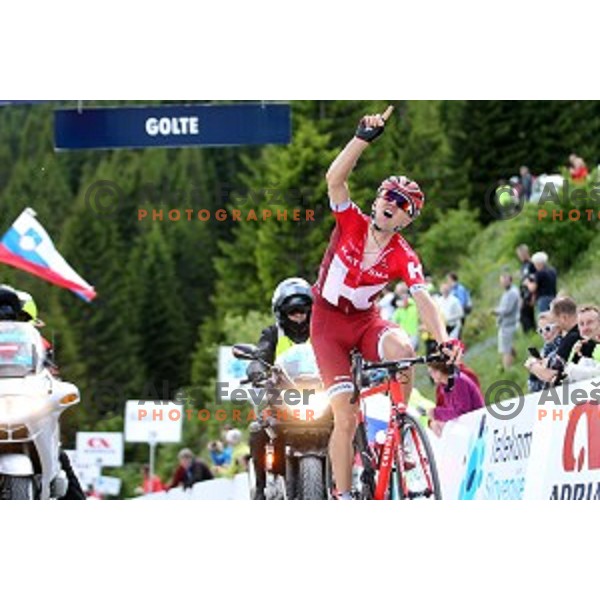 Rein Taaramae of Team Katusha, winner of 217 km long second stage of Tour of Slovenia between Nova Gorica and Golte on June 17, 2016