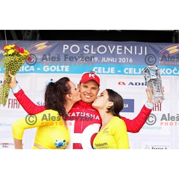 Rein Taaramae of Team Katusha, winner of 217 km long second stage of Tour of Slovenia between Nova Gorica and Golte on June 17, 2016