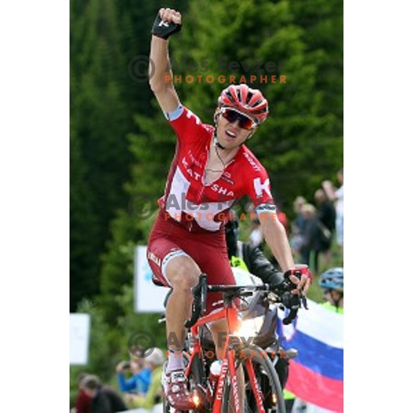 Rein Taaramae of Team Katusha, winner of 217 km long second stage of Tour of Slovenia between Nova Gorica and Golte on June 17, 2016