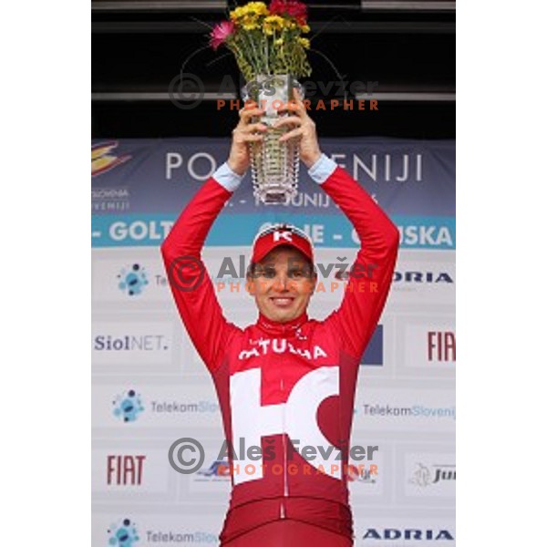 Rein Taaramae of Team Katusha, winner of 217 km long second stage of Tour of Slovenia between Nova Gorica and Golte on June 17, 2016