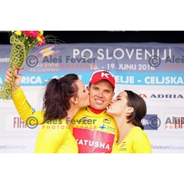Rein Taaramae of Team Katusha, winner of 217 km long second stage of Tour of Slovenia between Nova Gorica and Golte on June 17, 2016