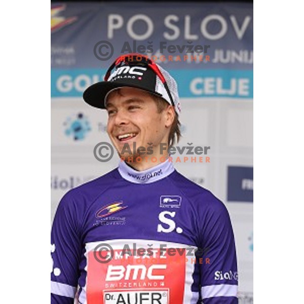 Jan Tratnik of Amplatz BMC races to blue jersey at 217 km long second stage of Tour of Slovenia between Nova Gorica and Golte on June 17, 2016