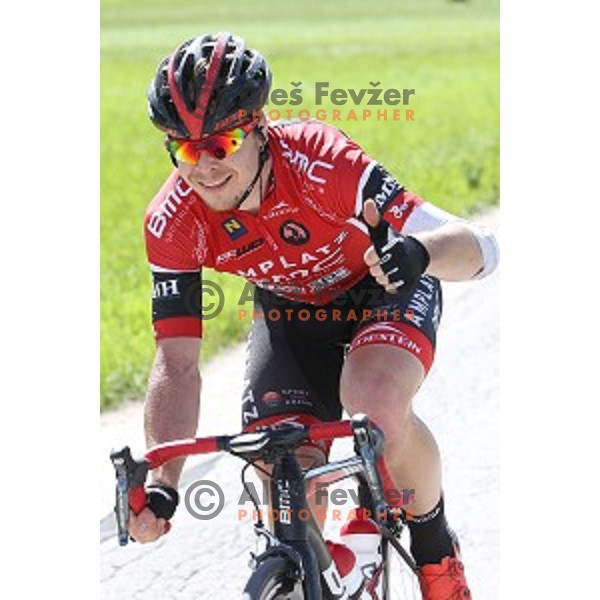 Jan Tratnik of Amplatz BMC races to blue jersey at 217 km long second stage of Tour of Slovenia between Nova Gorica and Golte on June 17, 2016