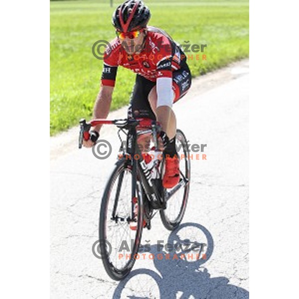 Jan Tratnik of Amplatz BMC races to blue jersey at 217 km long second stage of Tour of Slovenia between Nova Gorica and Golte on June 17, 2016