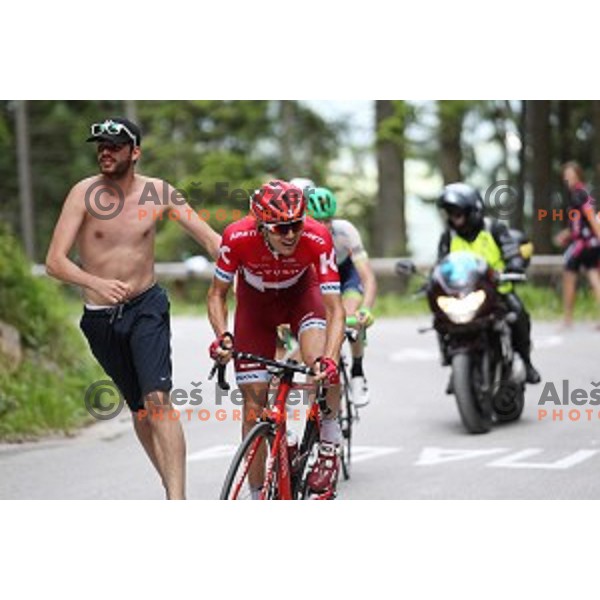 Rein Taaramae of Team Katusha, winner of 217 km long second stage of Tour of Slovenia between Nova Gorica and Golte on June 17, 2016