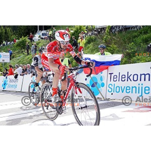 cylists on 217 km long second stage of Tour of Slovenia between Nova Gorica and Golte on June 17, 2016