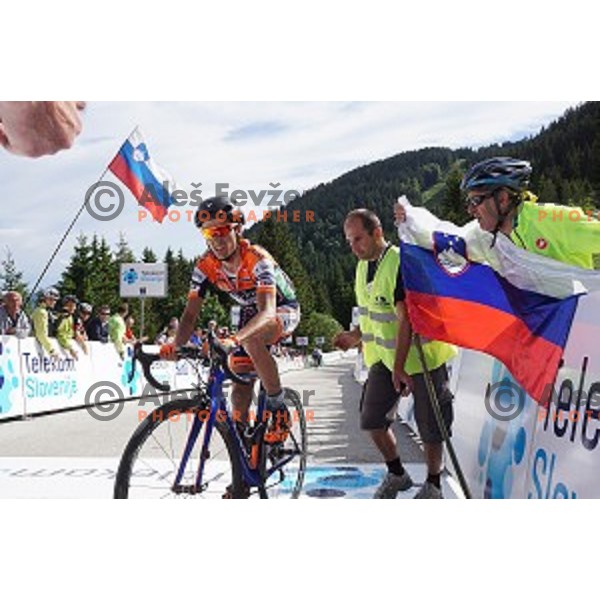 cylists on 217 km long second stage of Tour of Slovenia between Nova Gorica and Golte on June 17, 2016