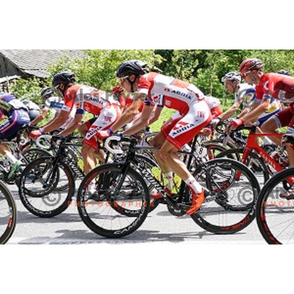 cylists on 217 km long second stage of Tour of Slovenia between Nova Gorica and Golte on June 17, 2016