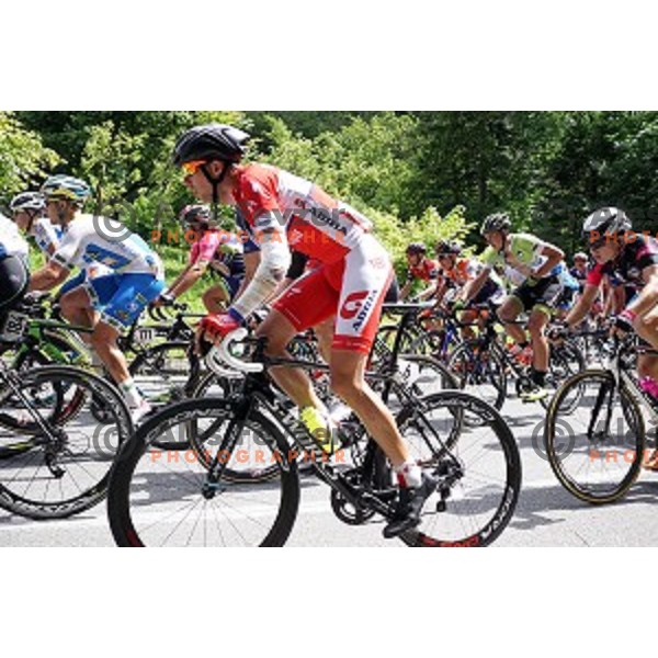 cylists on 217 km long second stage of Tour of Slovenia between Nova Gorica and Golte on June 17, 2016