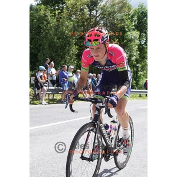 Matej Mohoric on 217 km long second stage of Tour of Slovenia between Nova Gorica and Golte on June 17, 2016