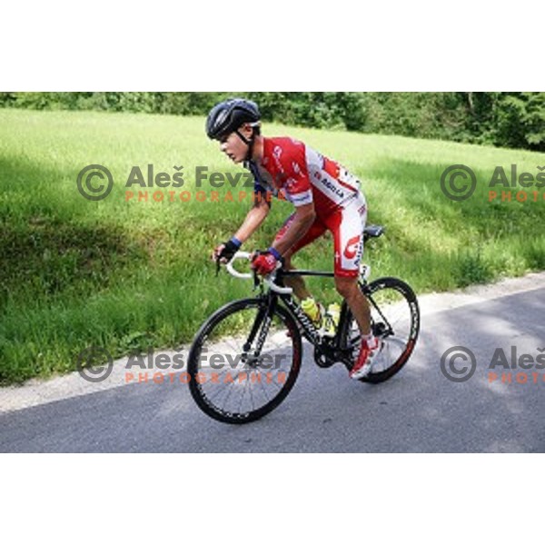 cylists on 217 km long second stage of Tour of Slovenia between Nova Gorica and Golte on June 17, 2016