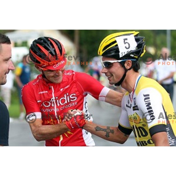Borut Bozic and Primoz Roglic at Slovenian National Road Race Championships in Ihan, Slovenia on June 26, 2016